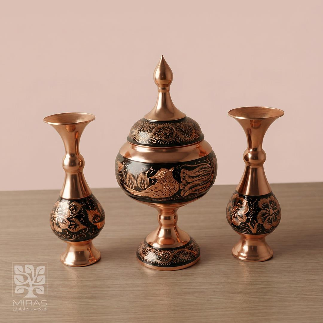 ست شکلات خوری و گلدان الماس تراش سایز ۱۶ و ۲۰