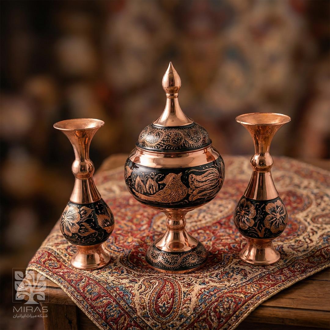 ست شکلات خوری و گلدان الماس تراش سایز ۱۶ و ۲۰