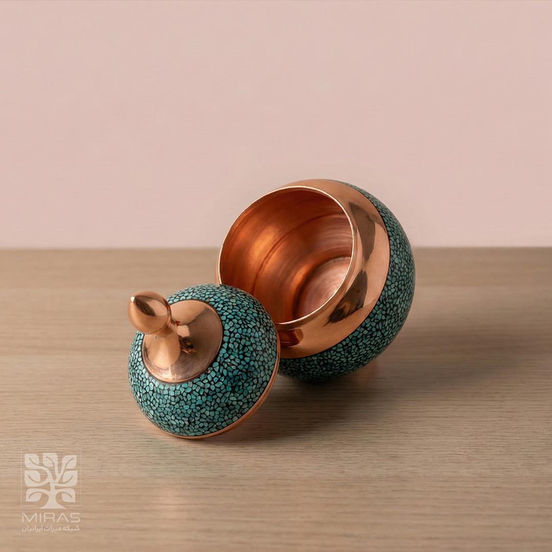 قندان فیروزه ساده کوچک سایز ۱۶