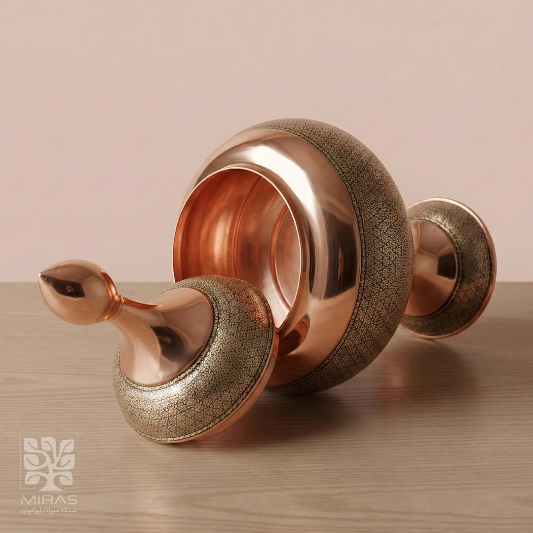 شکلات خوری مس و خاتم بزرگ سایز ۴۰