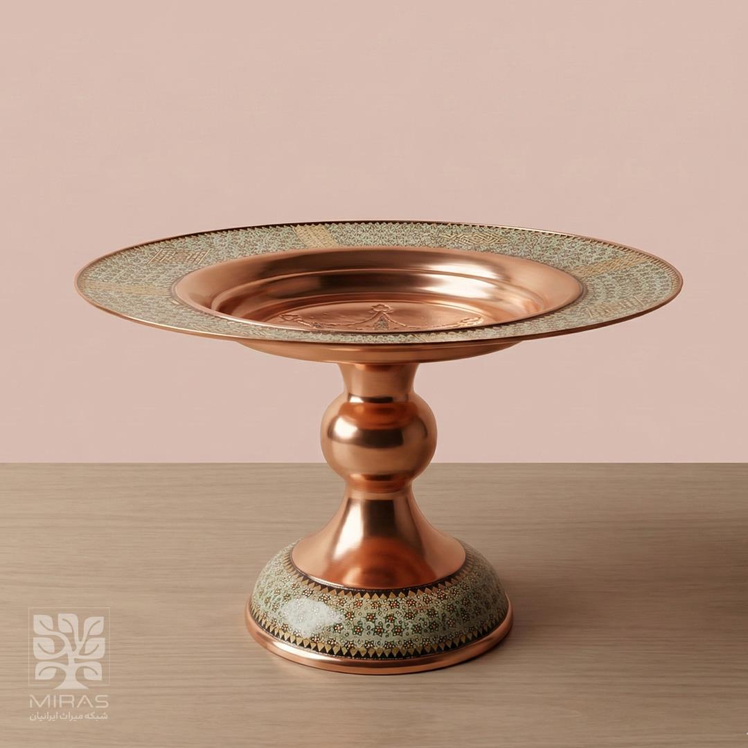 شیرینی خوری مس و خاتم ساده سایز ۳۰