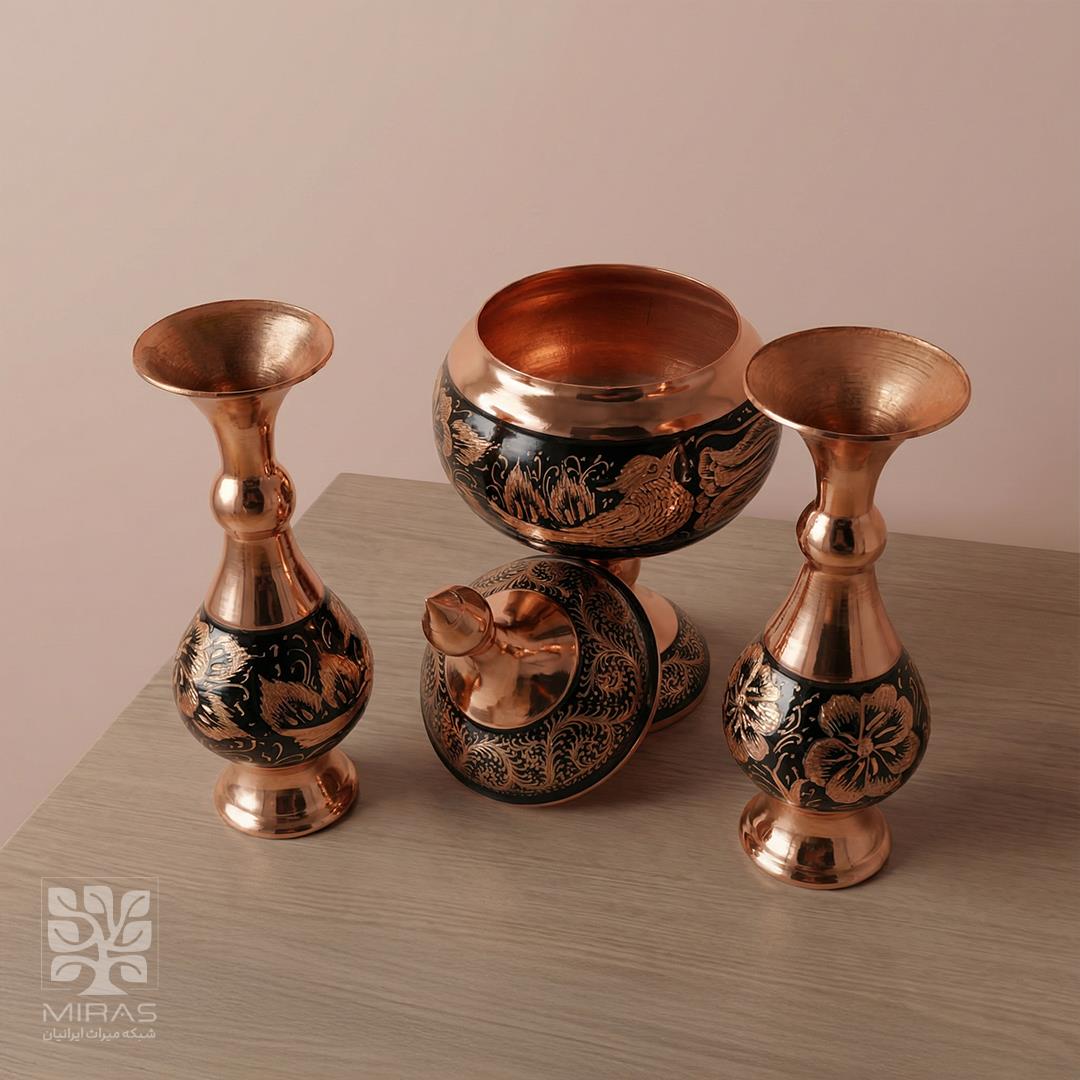 ست شکلات خوری و گلدان الماس تراش سایز ۱۶ و ۲۰