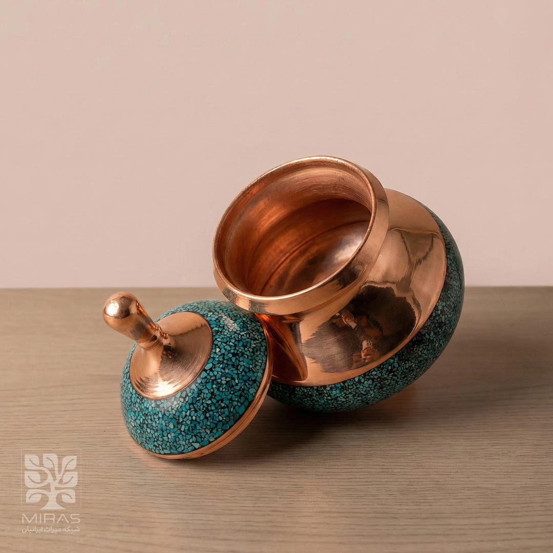 قندان فیروزه سفینه‌ای کوچک سایز ۱۸