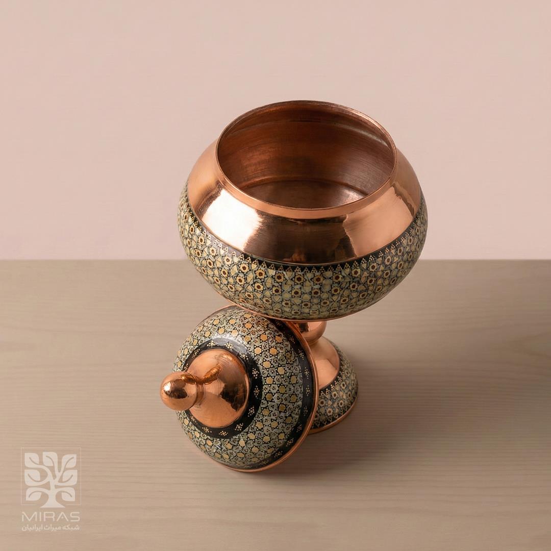 شکلات خوری مس و خاتم متوسط سایز ۲۰
