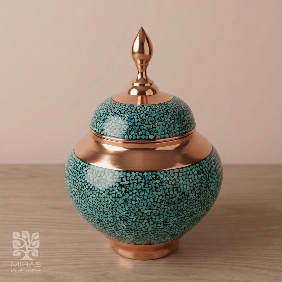 قندان فیروزه سیبی سایز ۲۲
