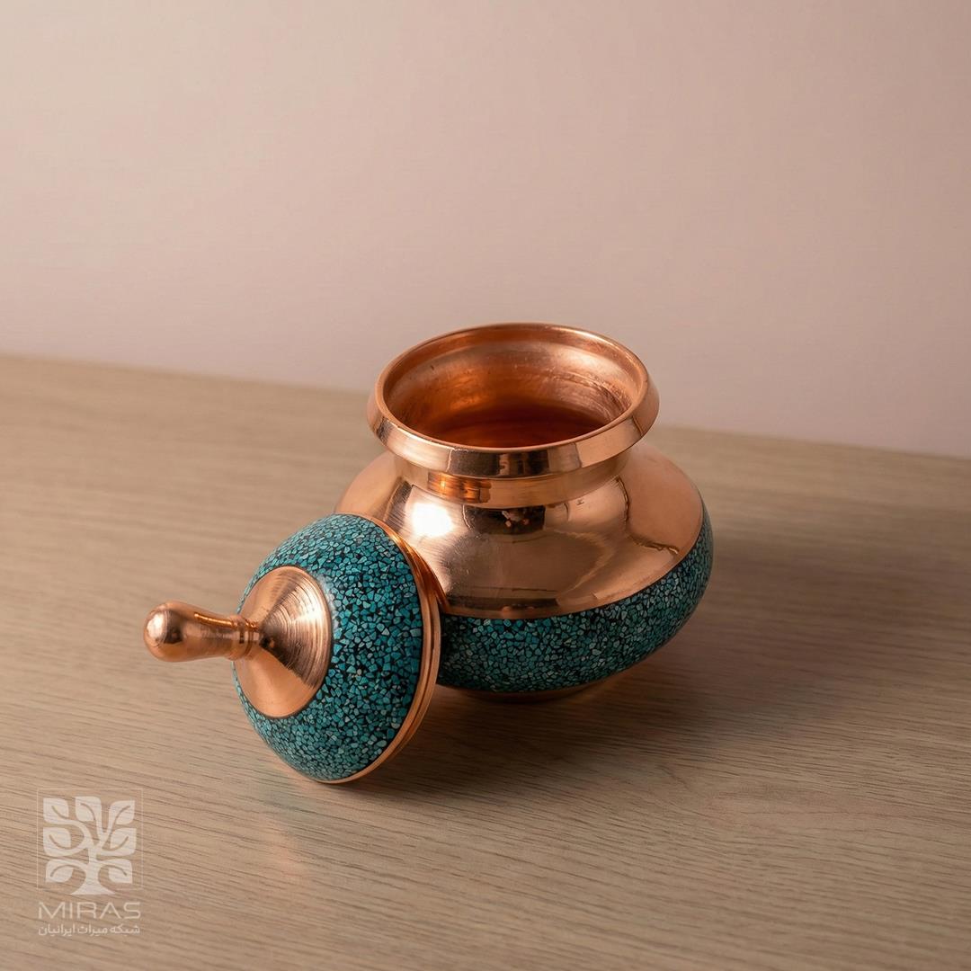 قندان فیروزه سفینه‌ای کوچک سایز ۱۸