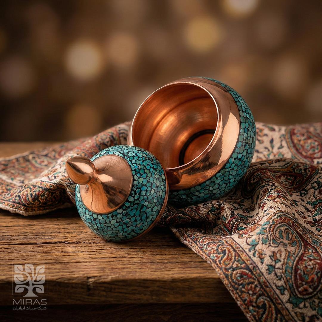 قندان فیروزه ساده متوسط سایز ۲۲