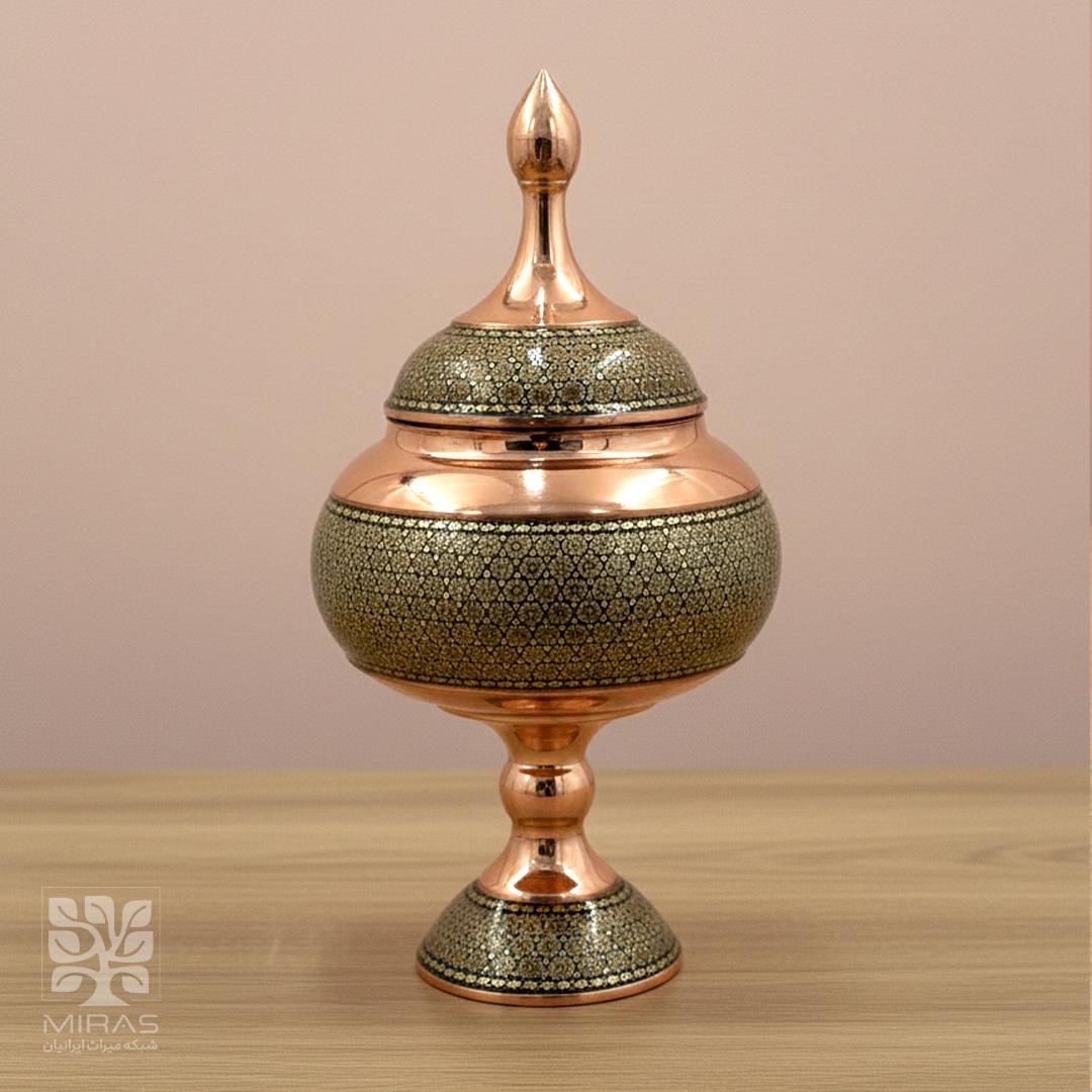 شکلات خوری مس و خاتم متوسط سایز  ۳۰