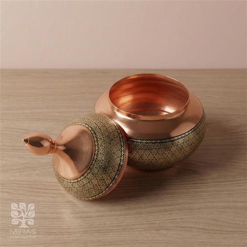 قندان مس و خاتم ساده کوچک سایز ۲۰