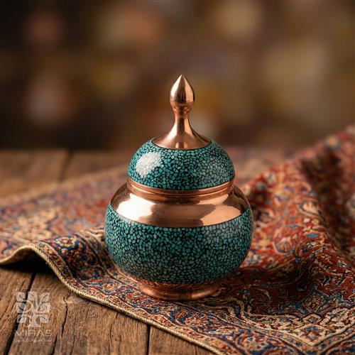 قندان فیروزه ساده کوچک سایز ۱۶