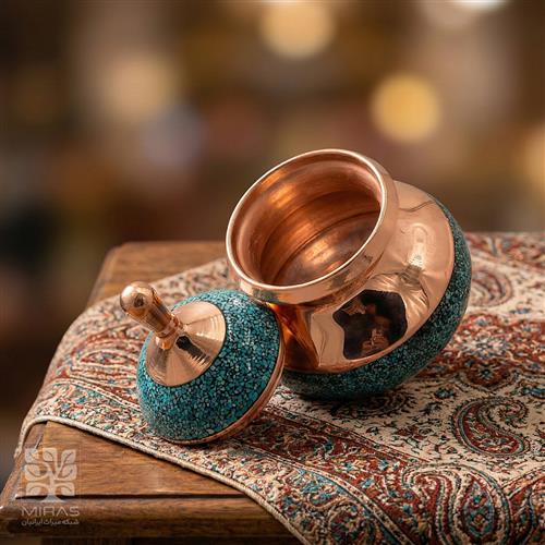 قندان فیروزه سفینه‌ای کوچک سایز ۱۸