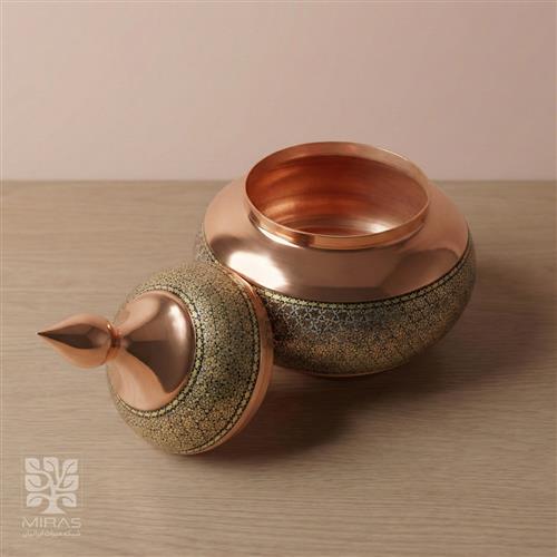 قندان مس و خاتم ساده متوسط سایز ۲۵