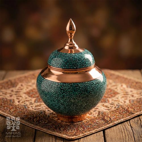 قندان فیروزه سیبی سایز ۲۲