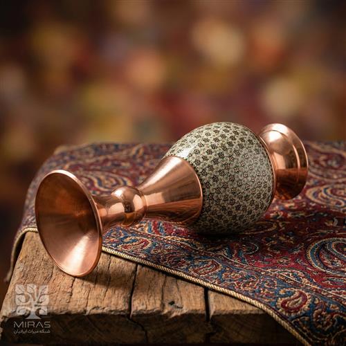 گلدان تک مس و خاتم بزرگ سایز ۲۵