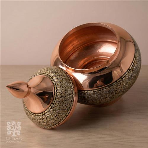 قندان مس و خاتم ساده متوسط سایز ۲۵