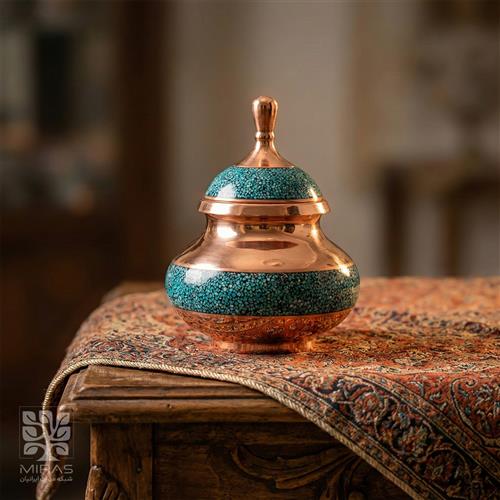 قندان فیروزه سفینه‌ای کوچک سایز ۱۸