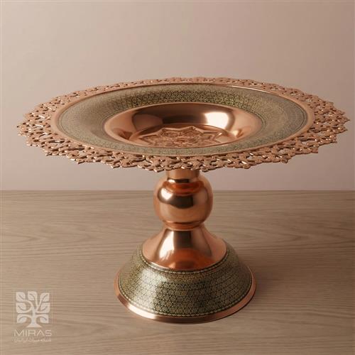 شیرینی خوری مس و خاتم شبکه‌ای سایز ۳۵