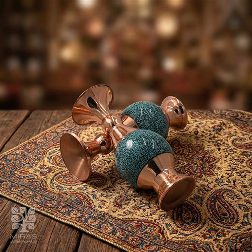 گلدان جفت فیروزه کوچک سایز ۱۶