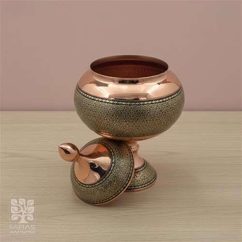 شکلات خوری مس و خاتم متوسط سایز ۳۰