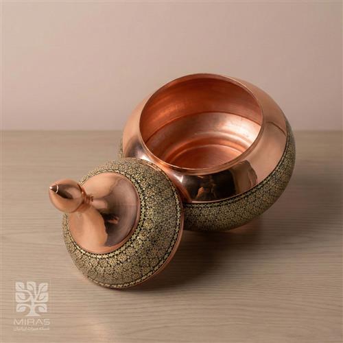 قندان مس و خاتم ساده کوچک سایز ۲۰