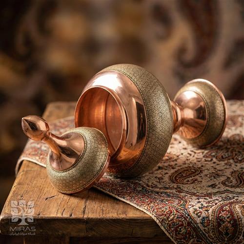 شکلات خوری مس و خاتم بزرگ سایز ۴۰