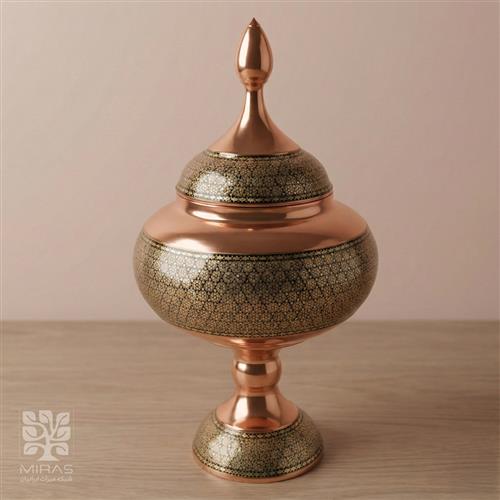 شکلات خوری مس و خاتم بزرگ سایز ۳۰