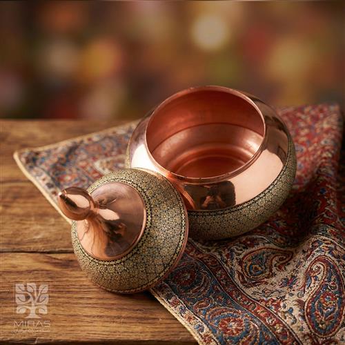 قندان مس و خاتم ساده کوچک سایز ۲۰