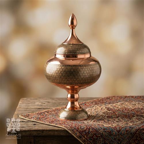 شکلات خوری مس و خاتم بزرگ سایز ۳۰