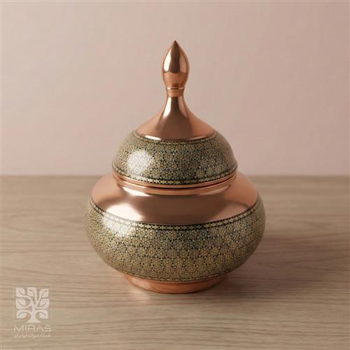 قندان مس و خاتم ساده کوچک سایز ۲۰