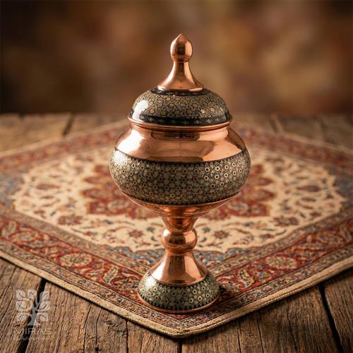 شکلات خوری مس و خاتم متوسط سایز ۲۰