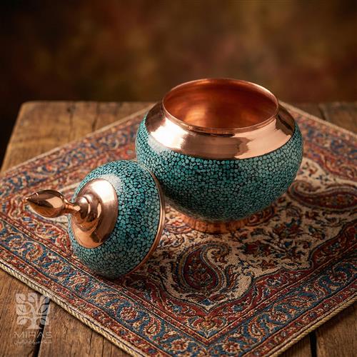 قندان فیروزه سیبی سایز ۲۲