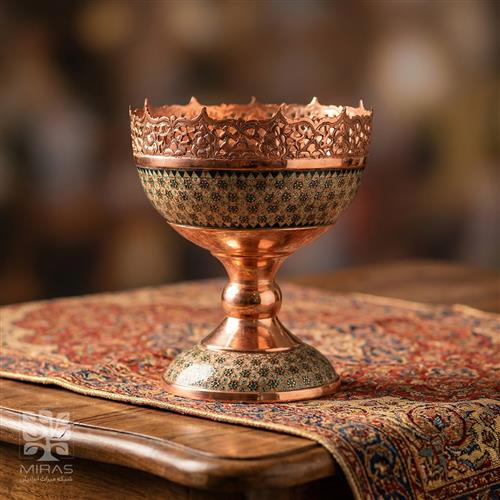 آجیل خوری مس و خاتم سایز ۱۳