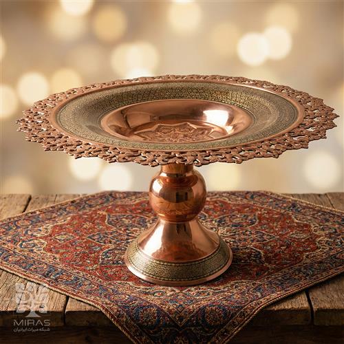 شیرینی خوری مس و خاتم شبکه‌ای سایز ۳۵