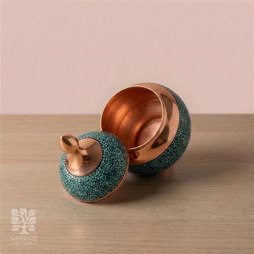 قندان فیروزه ساده کوچک سایز ۱۶