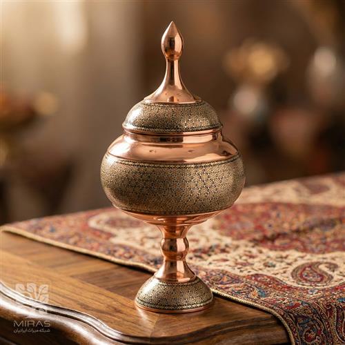 شکلات خوری مس و خاتم متوسط سایز ۳۰