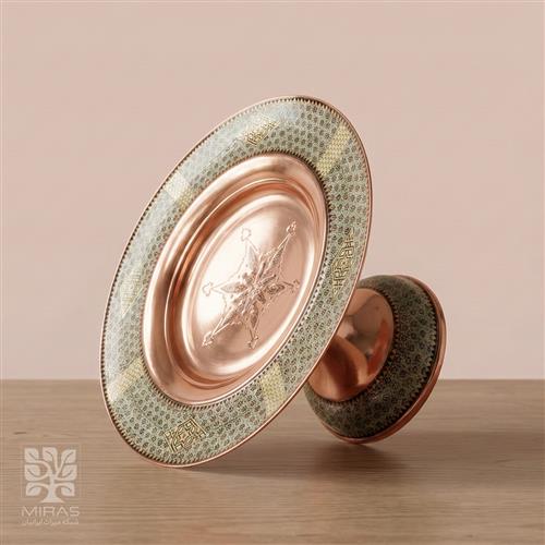 شیرینی خوری مس و خاتم ساده سایز ۳۰