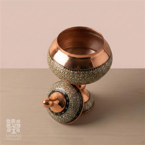شکلات خوری مس و خاتم متوسط سایز ۲۰