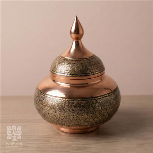 قندان مس و خاتم ساده متوسط سایز ۲۵