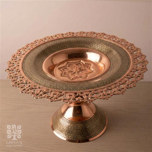 شیرینی خوری مس و خاتم شبکه‌ای سایز ۳۵