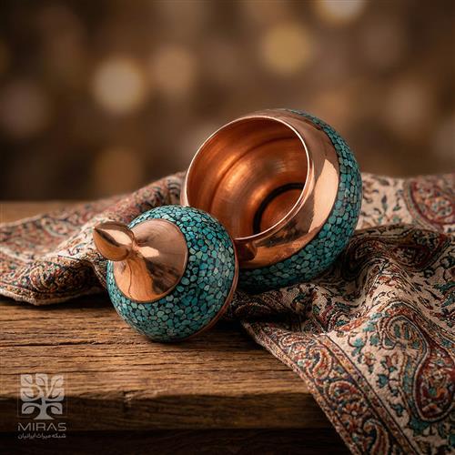 قندان فیروزه ساده متوسط سایز ۲۲