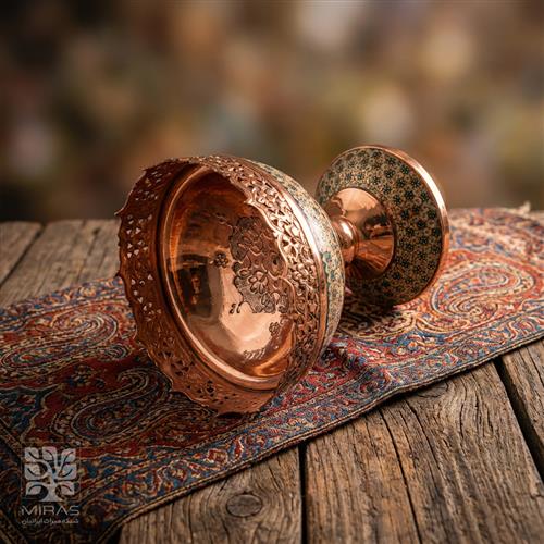 آجیل خوری مس و خاتم سایز ۱۳